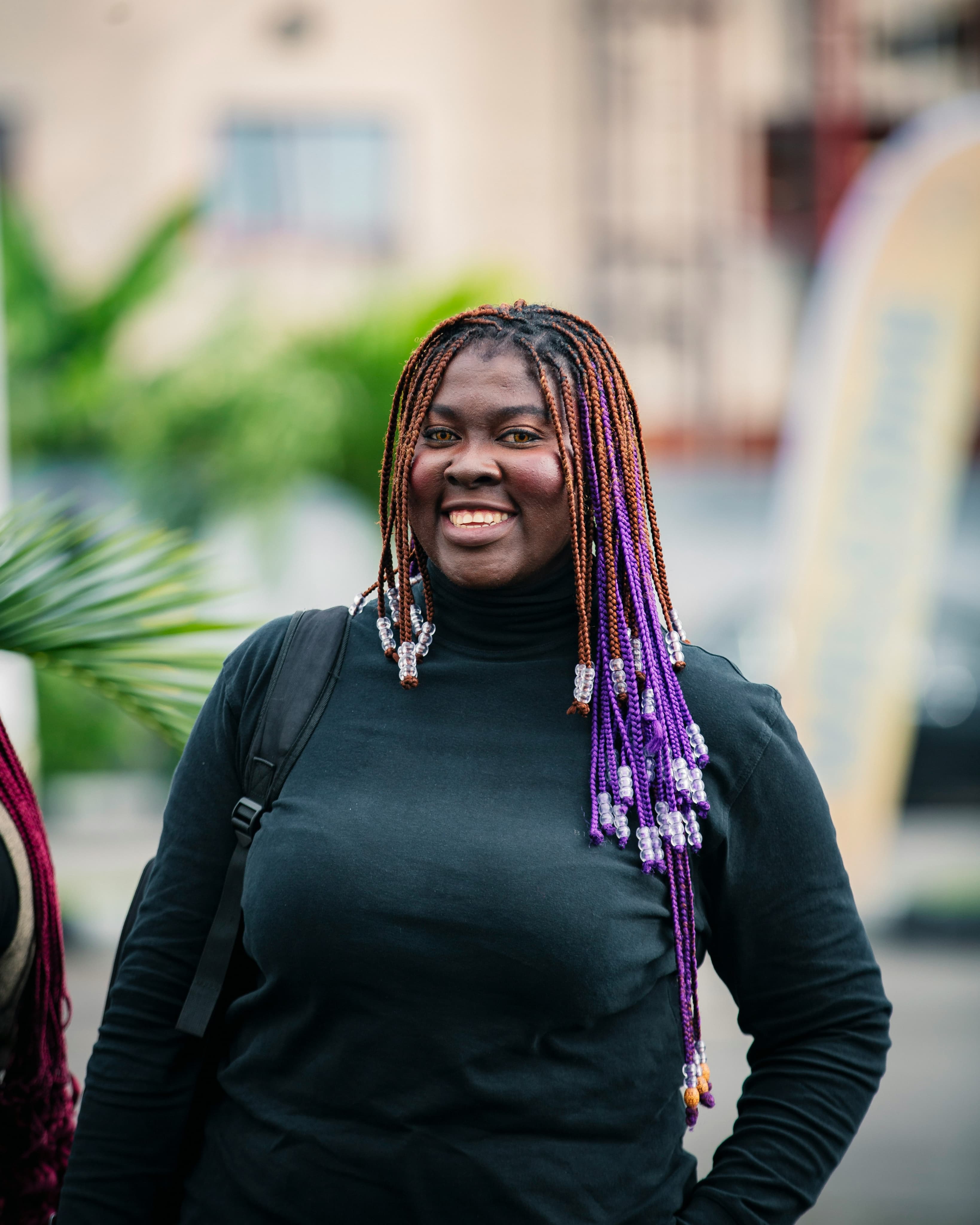 An attendee enjoying an outdoor event